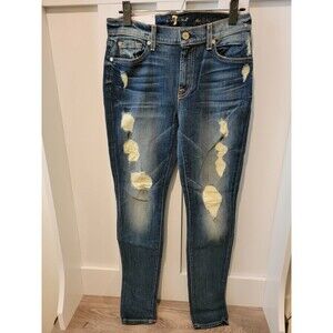 New W/ Tags 7 FOR ALL MANKIND Women's Super Skinny Jean Size 28 MSRP $225.00